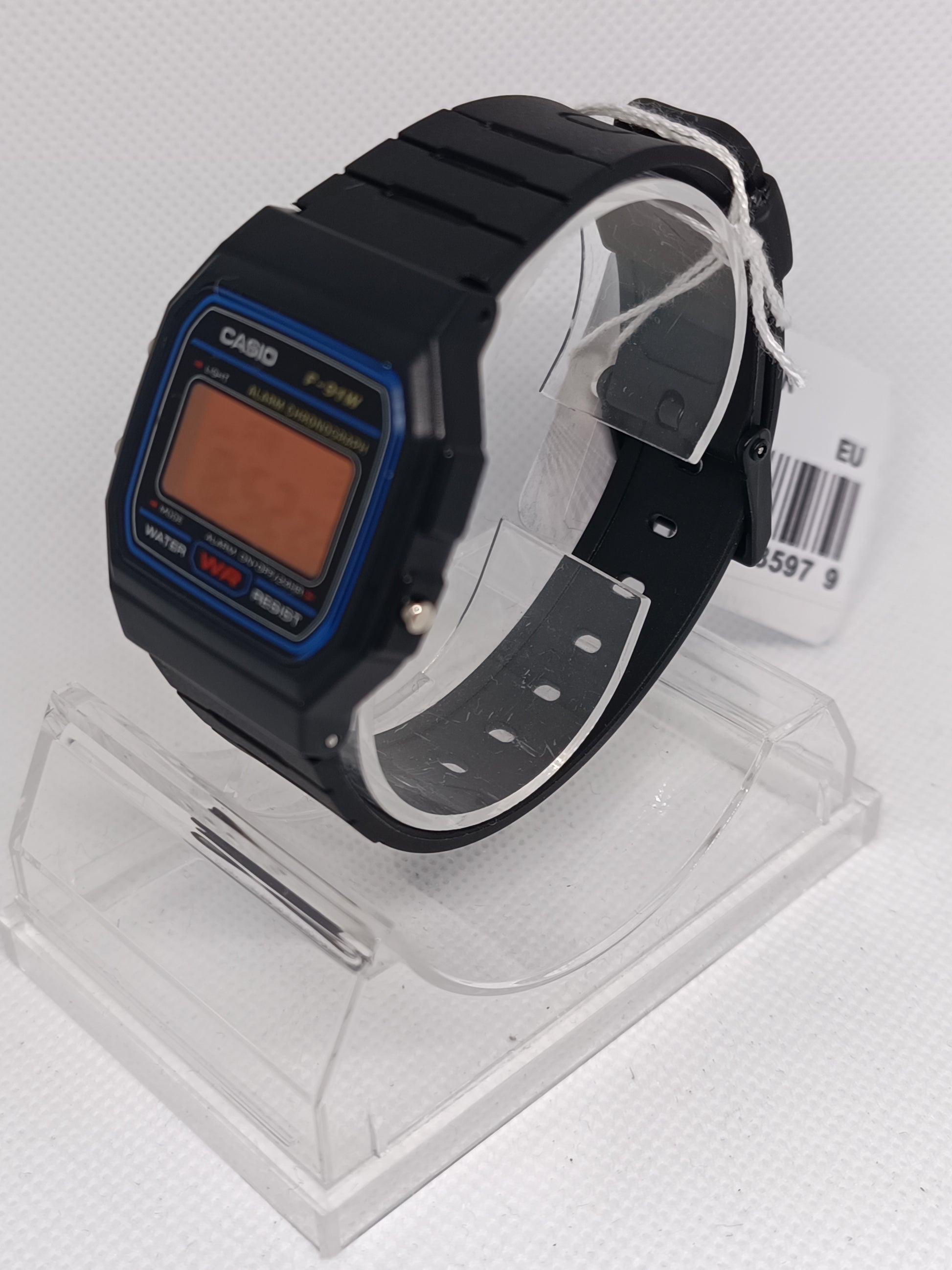 Casio F-91W with red screen mod.
