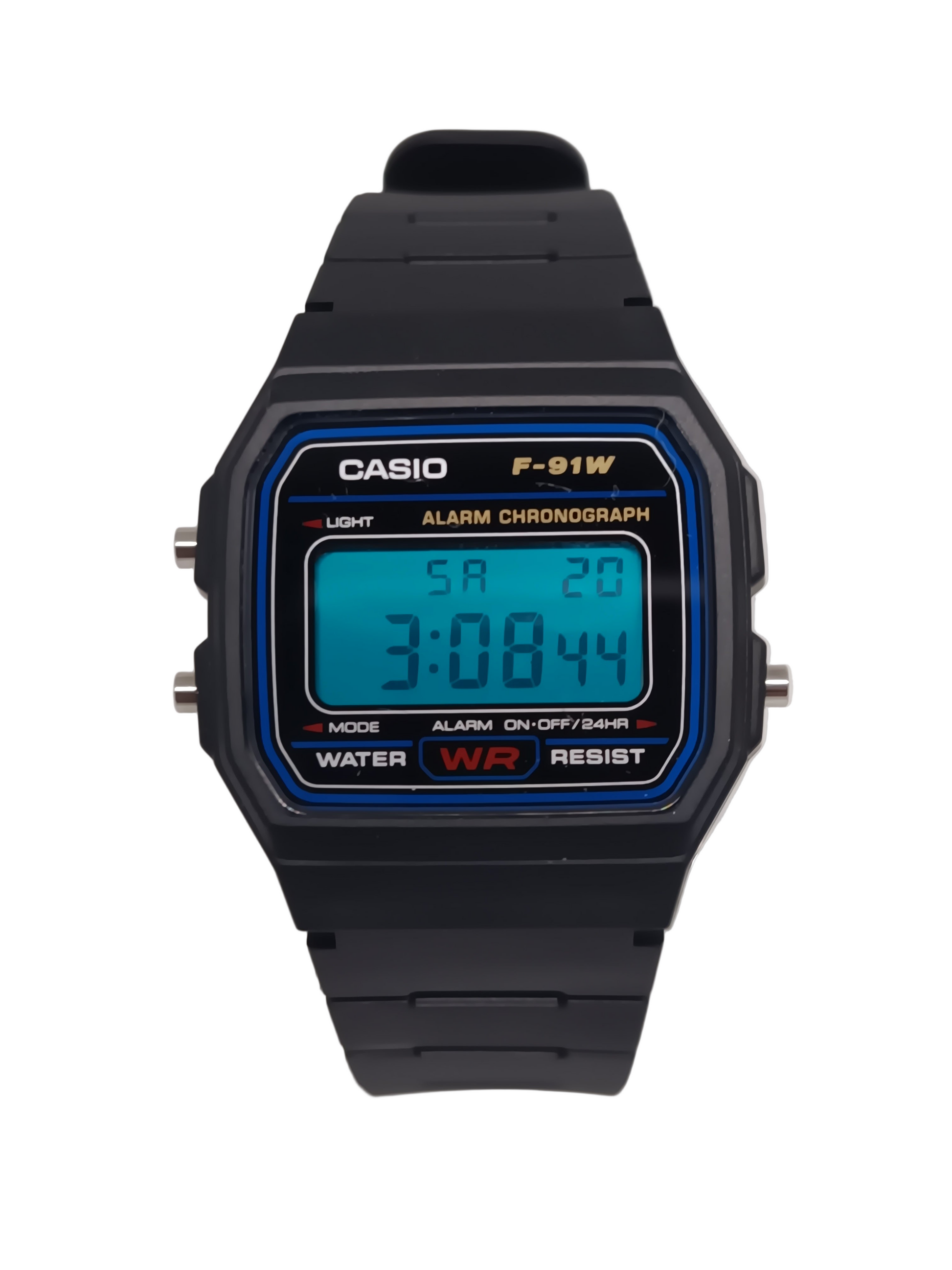 Casio F-91W with peacock modified screen