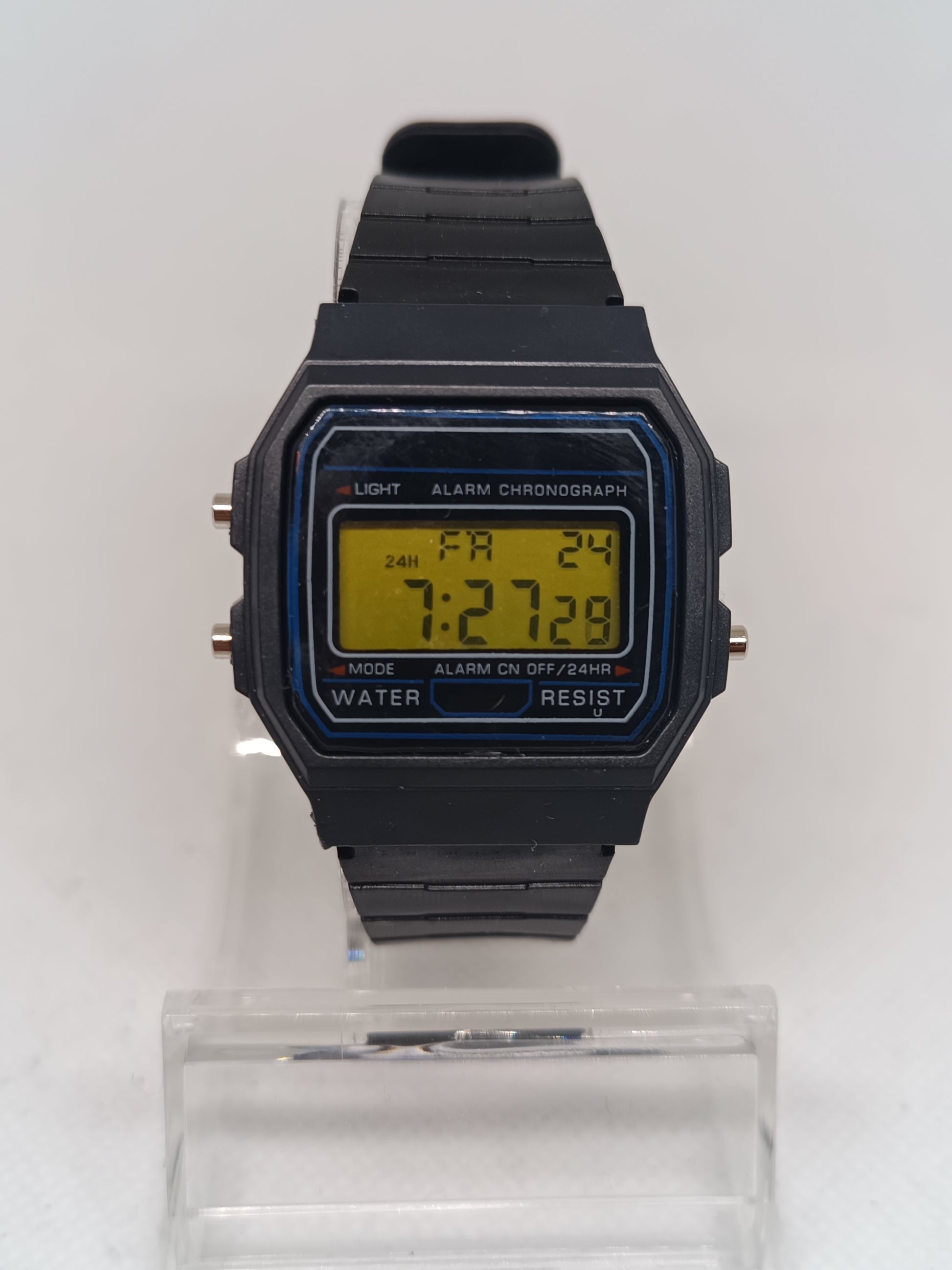 Casio style watch with yellow screen mod