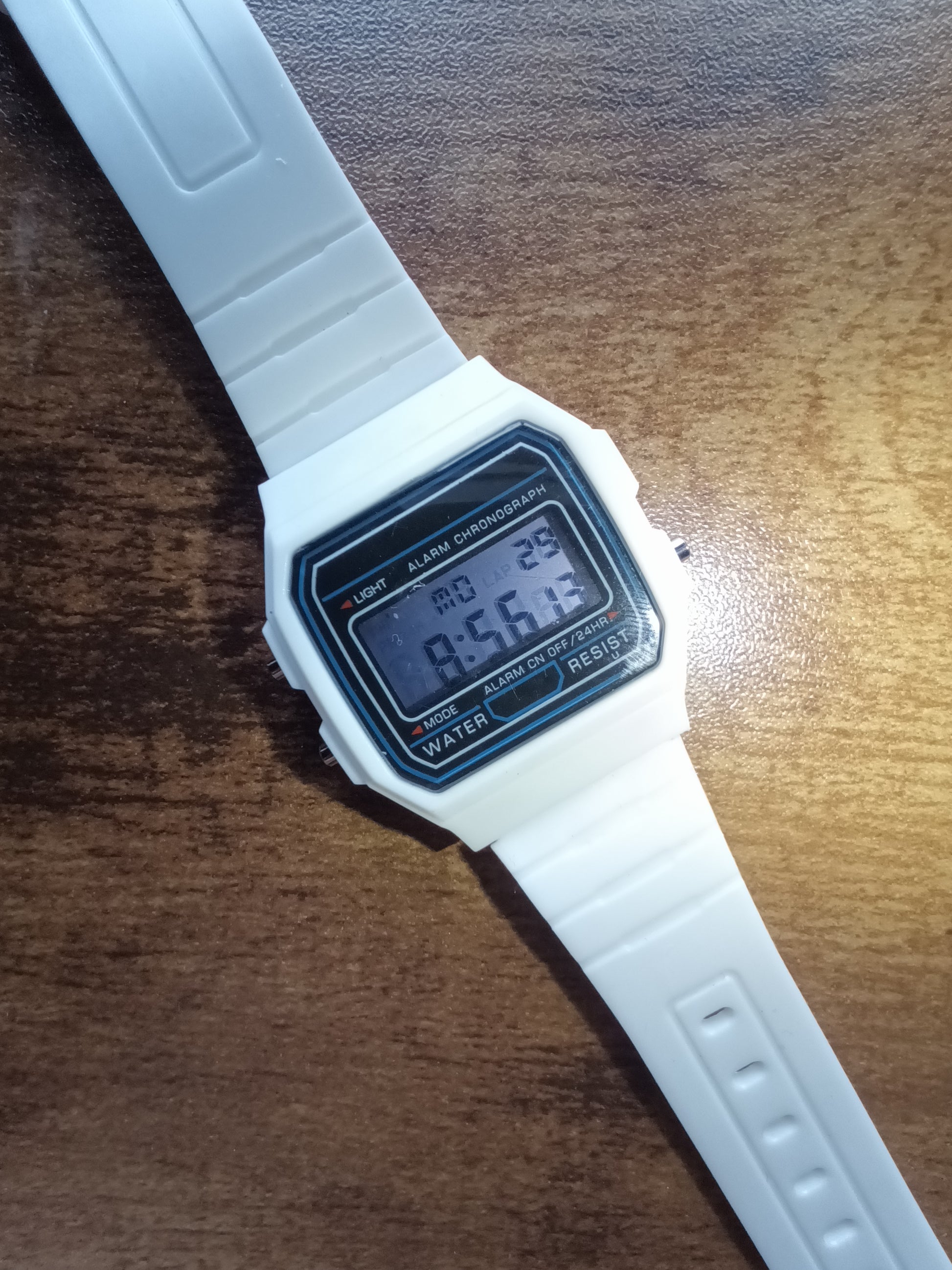 Casio style watch with lilac screen mod