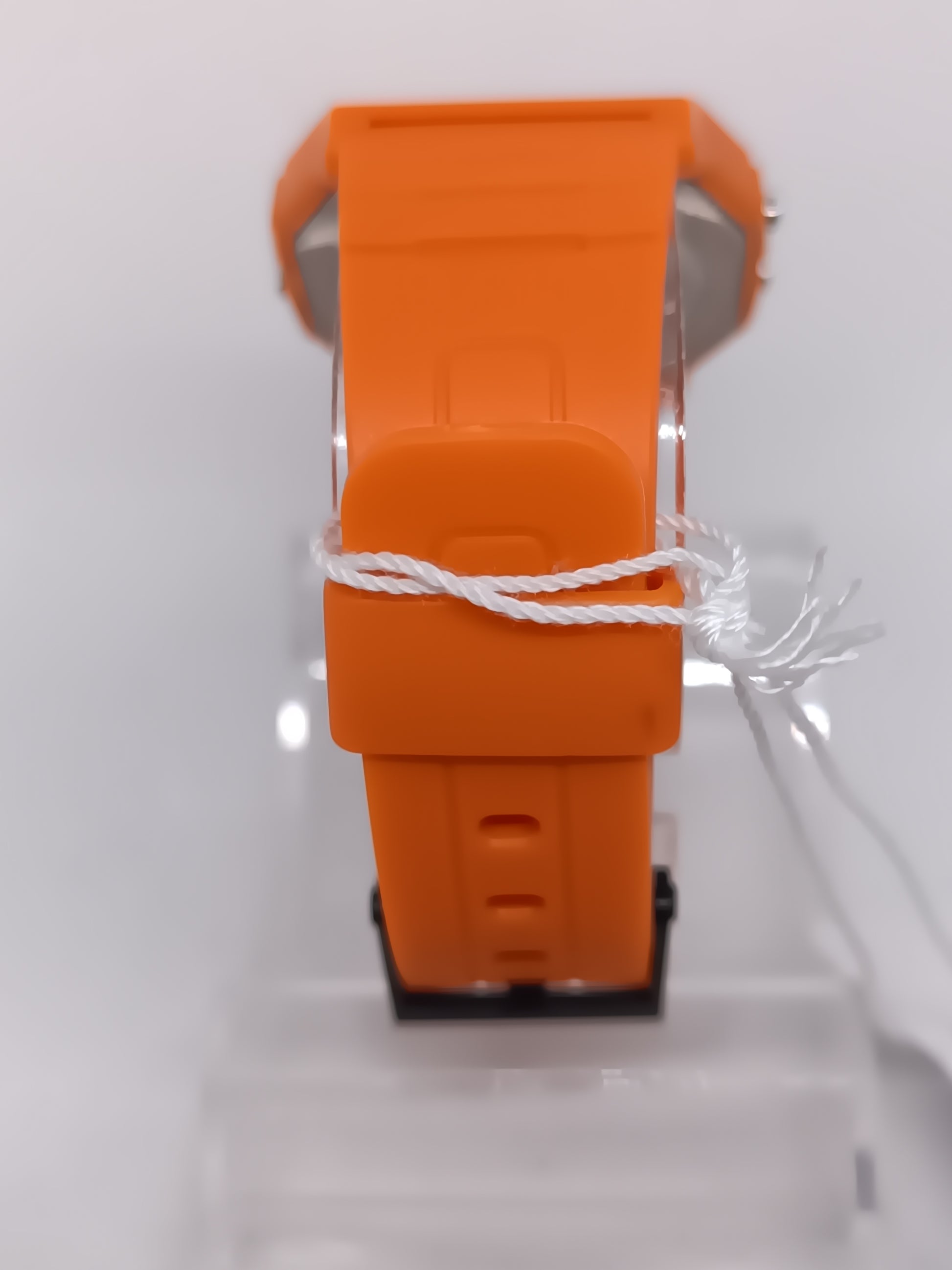 Casio F-91W Orange with pink screen mod