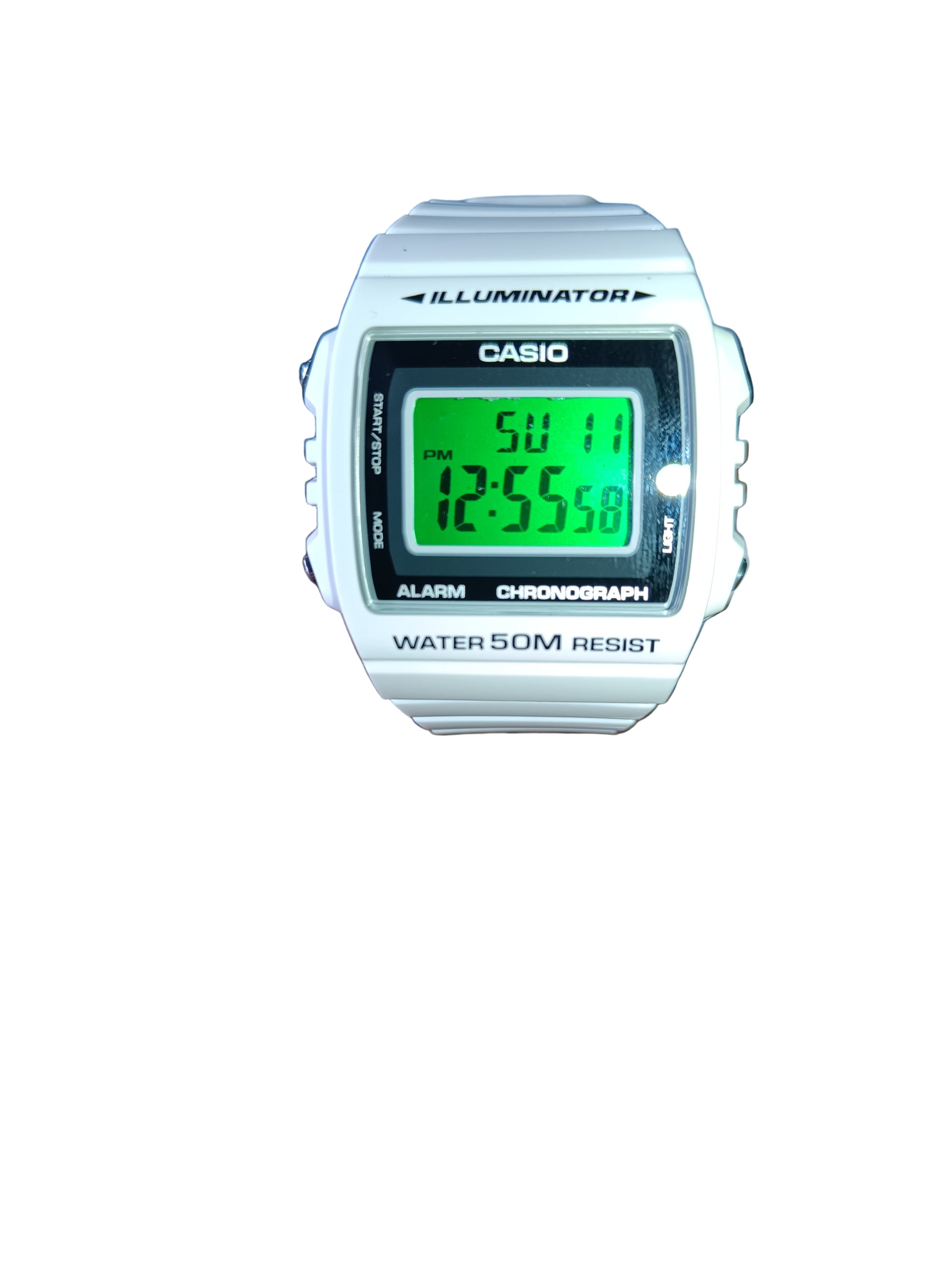 Casio W-215H with green screen mod