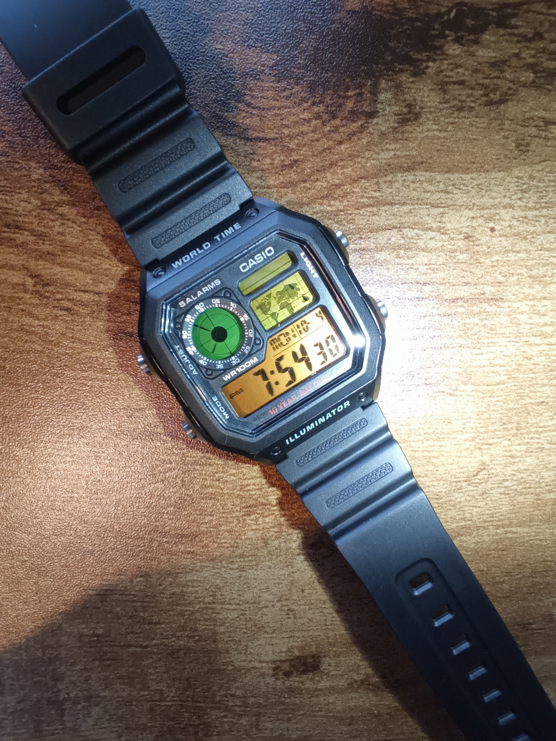 Casio AE-1200 with tropical screen mod
