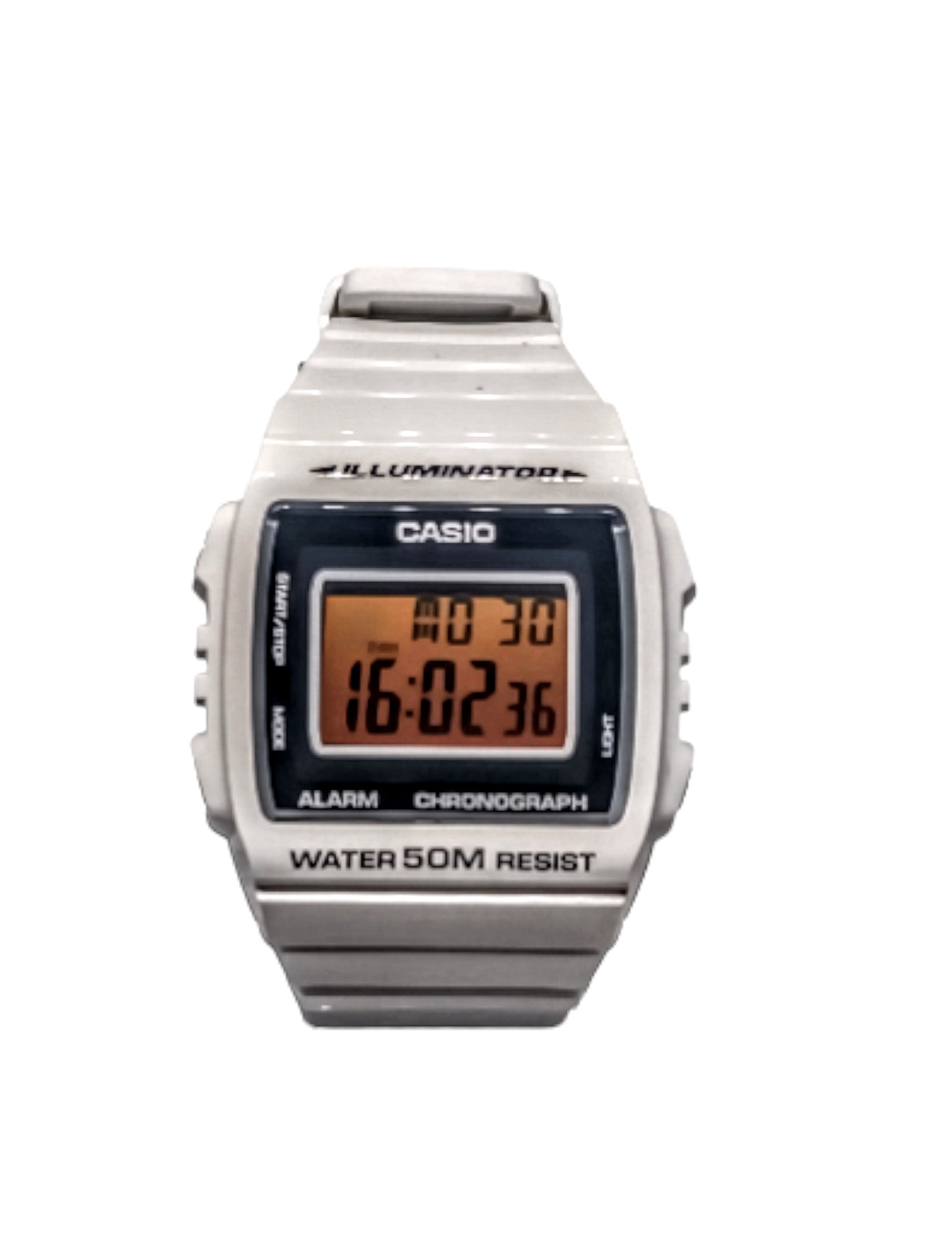 Casio W-215H with orange/yellow ombre screen mod