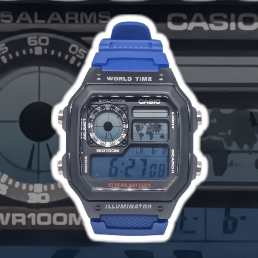 Casio AE-1200 with Blue Ombre Mod