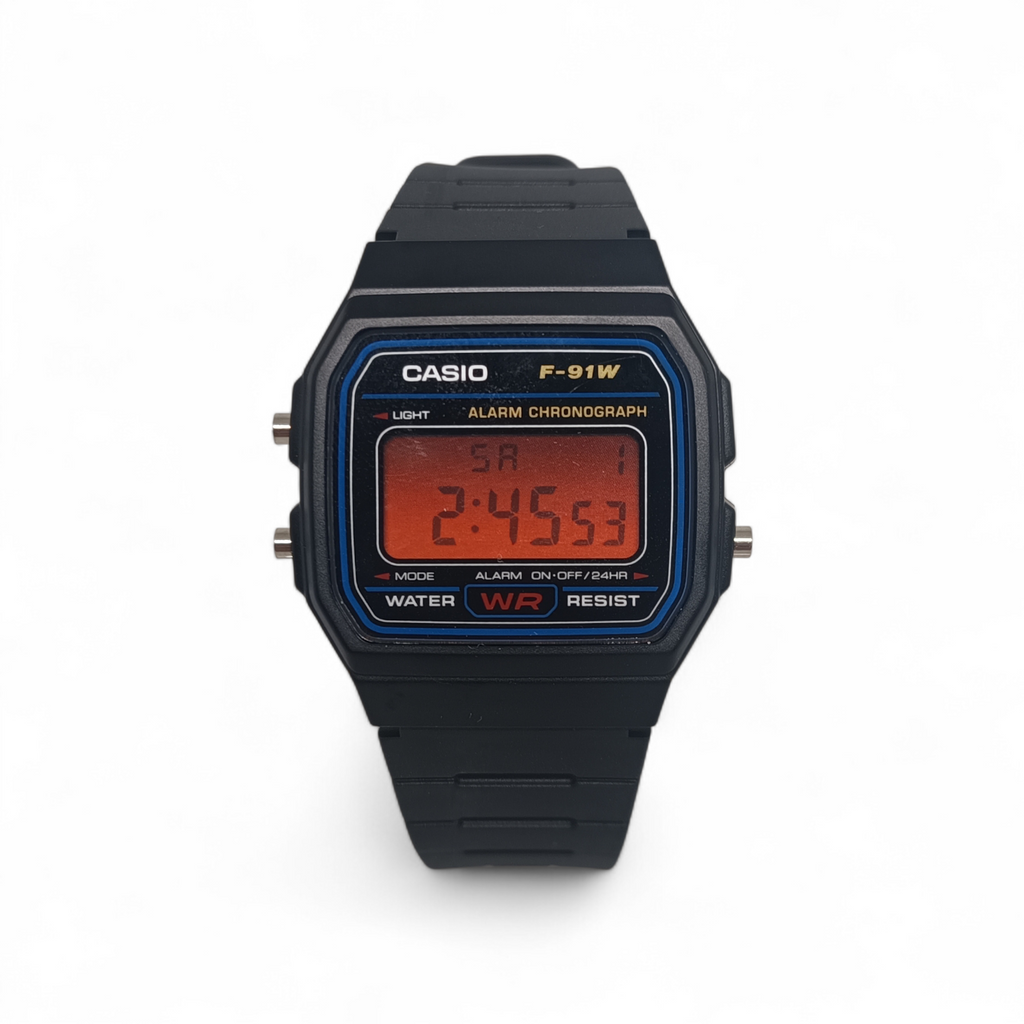 Casio F-91W Red Ombre Mod