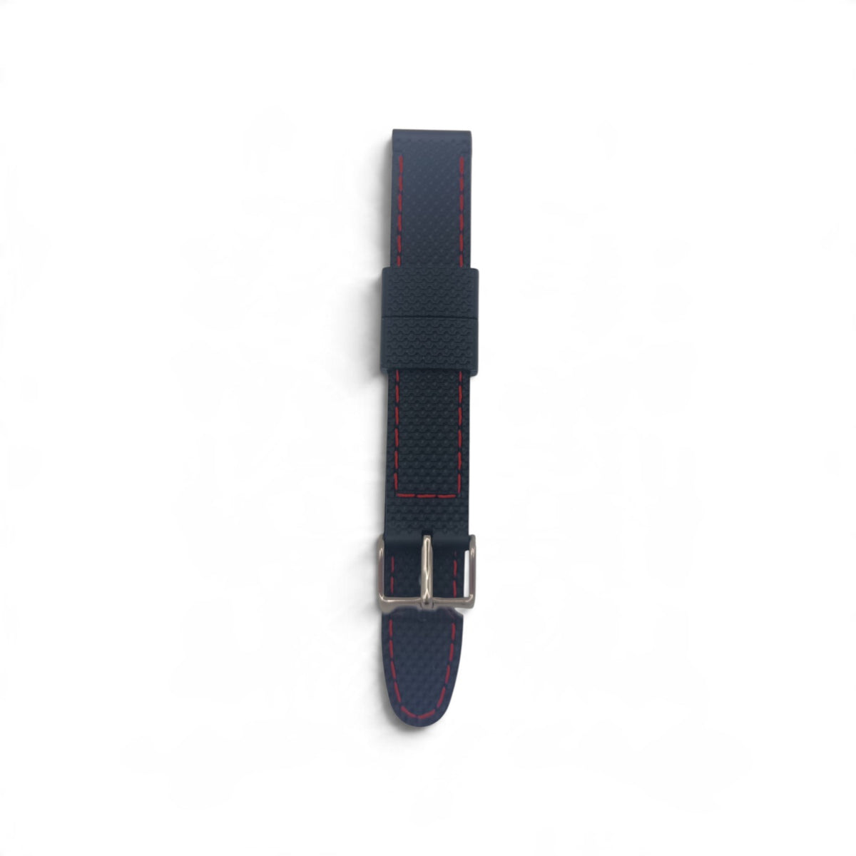 Black rubber watch strap with coloured stitching (pick size and colour)