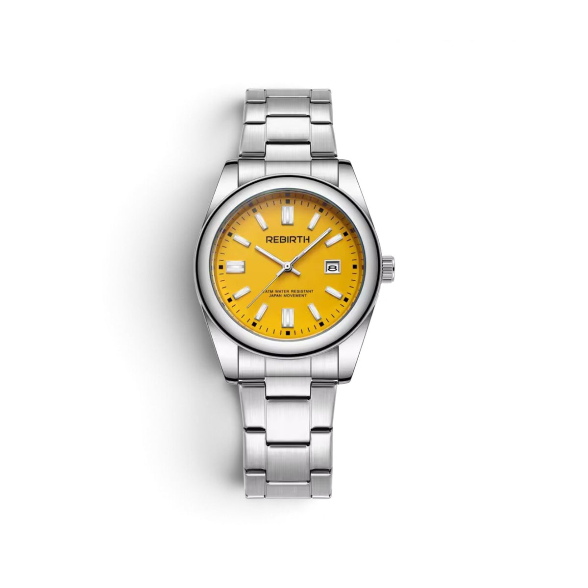 Rebirth date quartz watch yellow