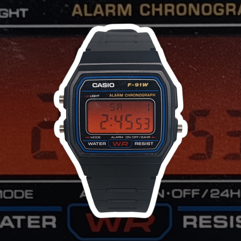 Casio F-91W Red Ombre Mod