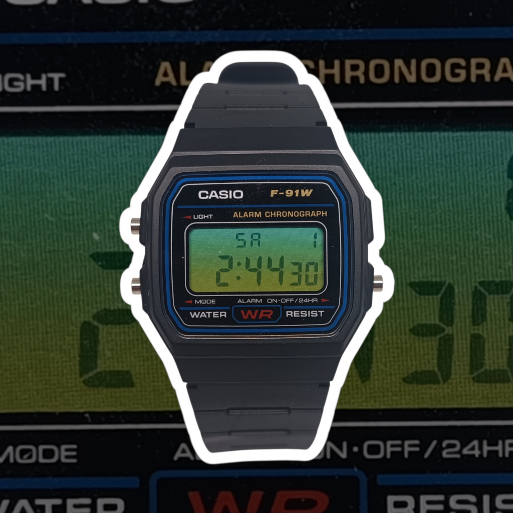 Casio F-91W Green Ombre Mod