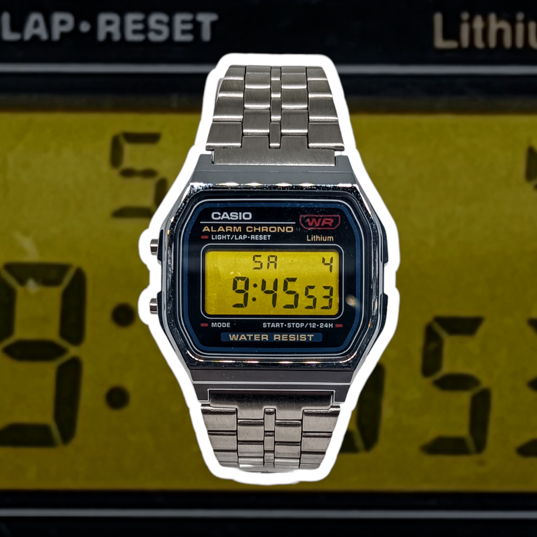 Casio A159WA with yellow screen mod