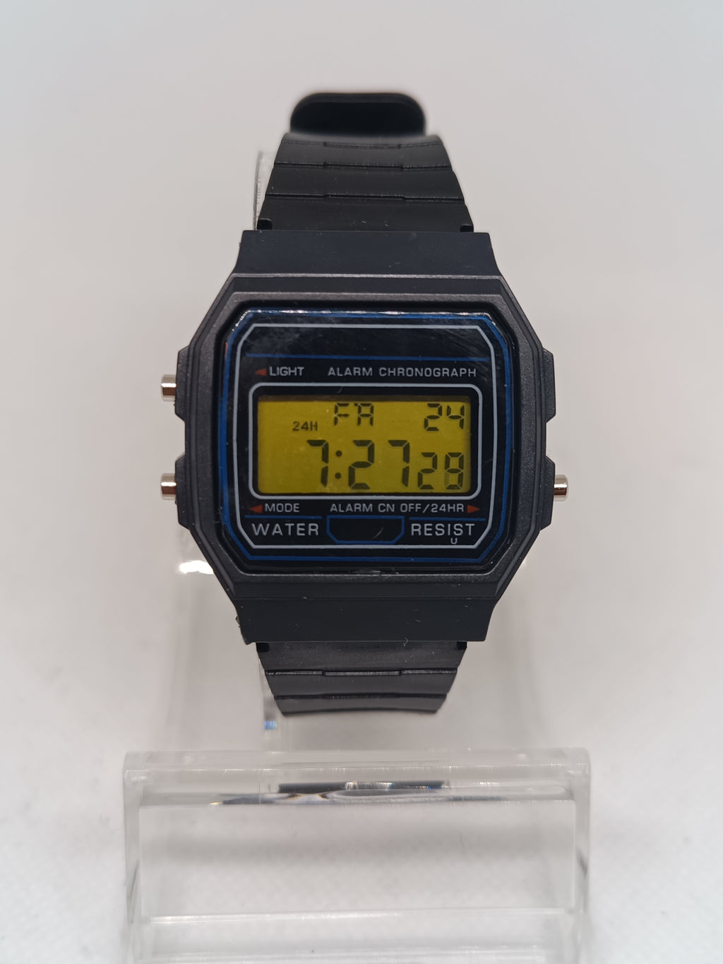 Casio style watch with yellow screen mod