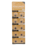 Pack of 10 AG4 watch batteries