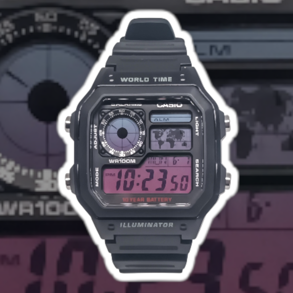 Casio AE-1200 with Pink Ombre Mod