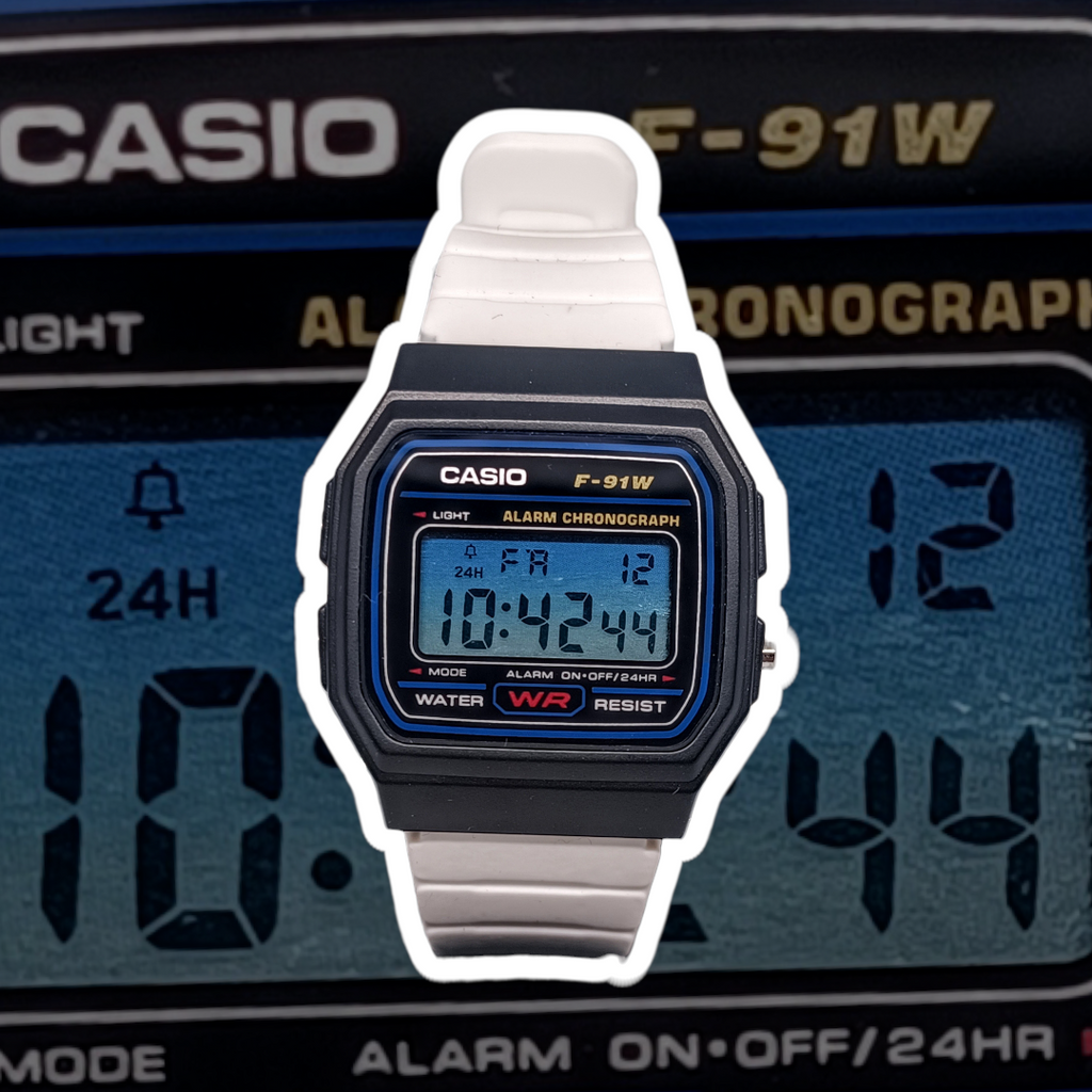 Casio F-91W Blue/White Mod