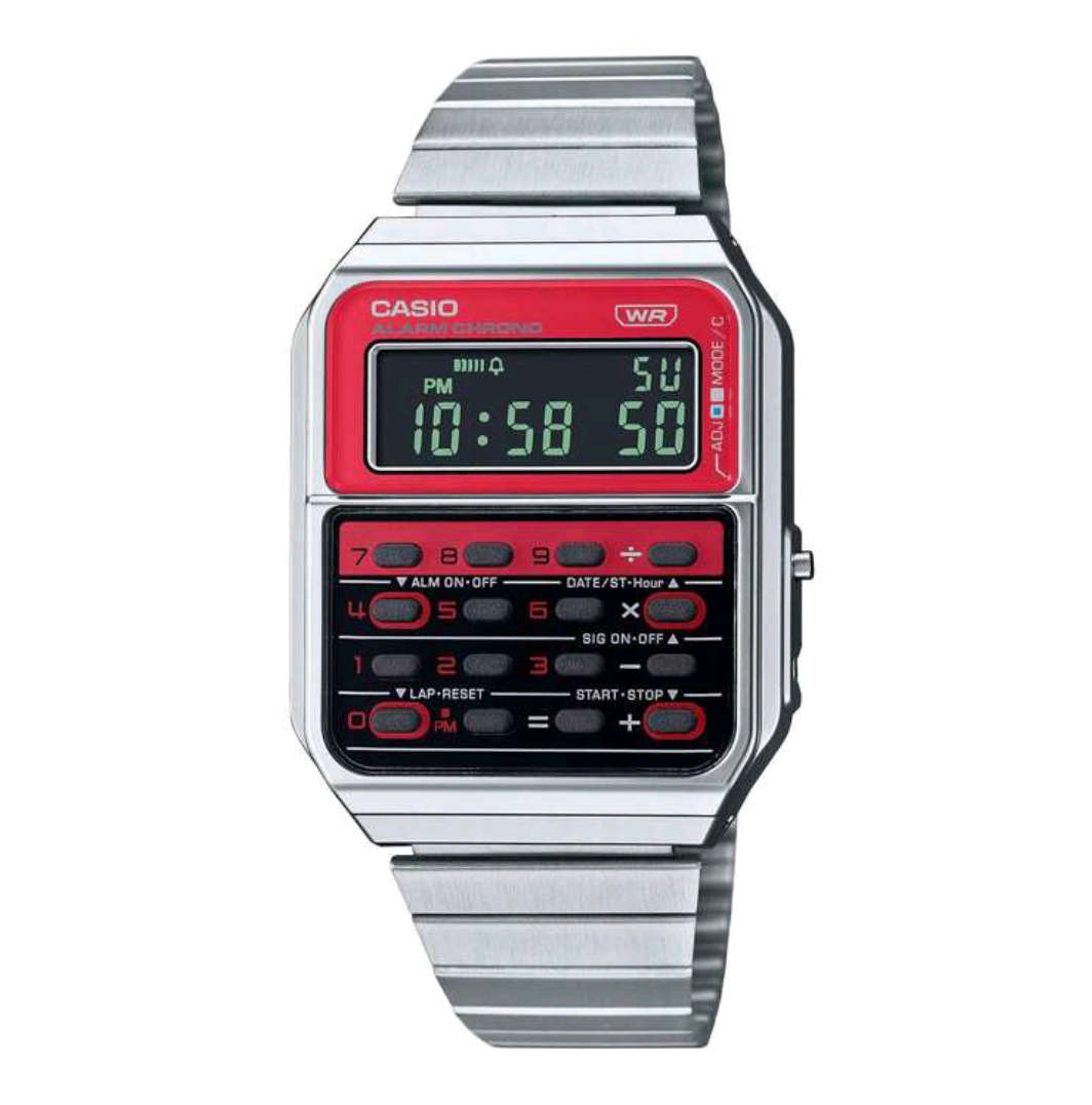 Casio Vintage CA-500WE-4B Heritage Red Digital Calculator Watch