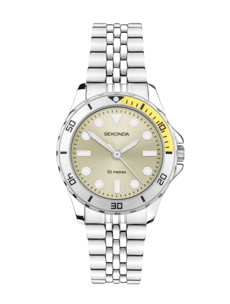 Sekonda Ladies 33mm Balearic Watch with Yellow Dial Model 40566