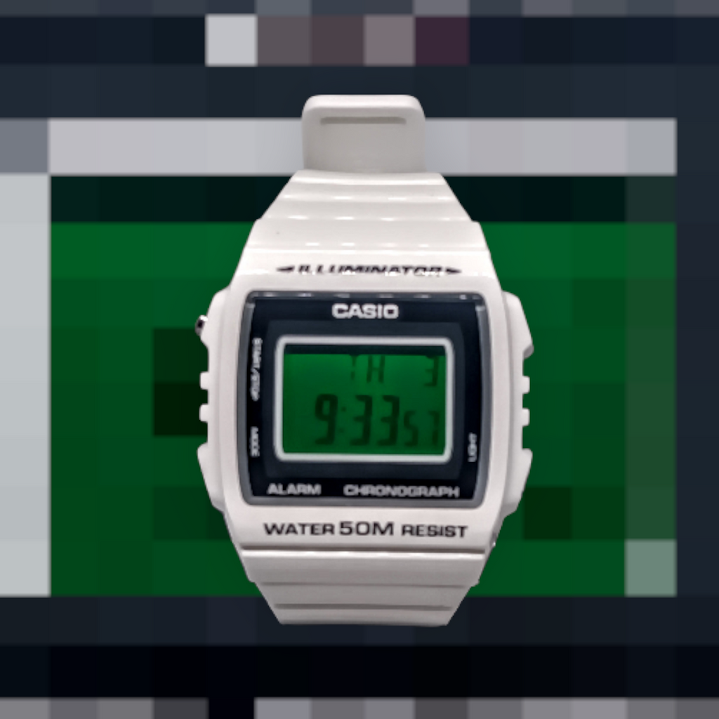 Casio W-215H with Green screen mod