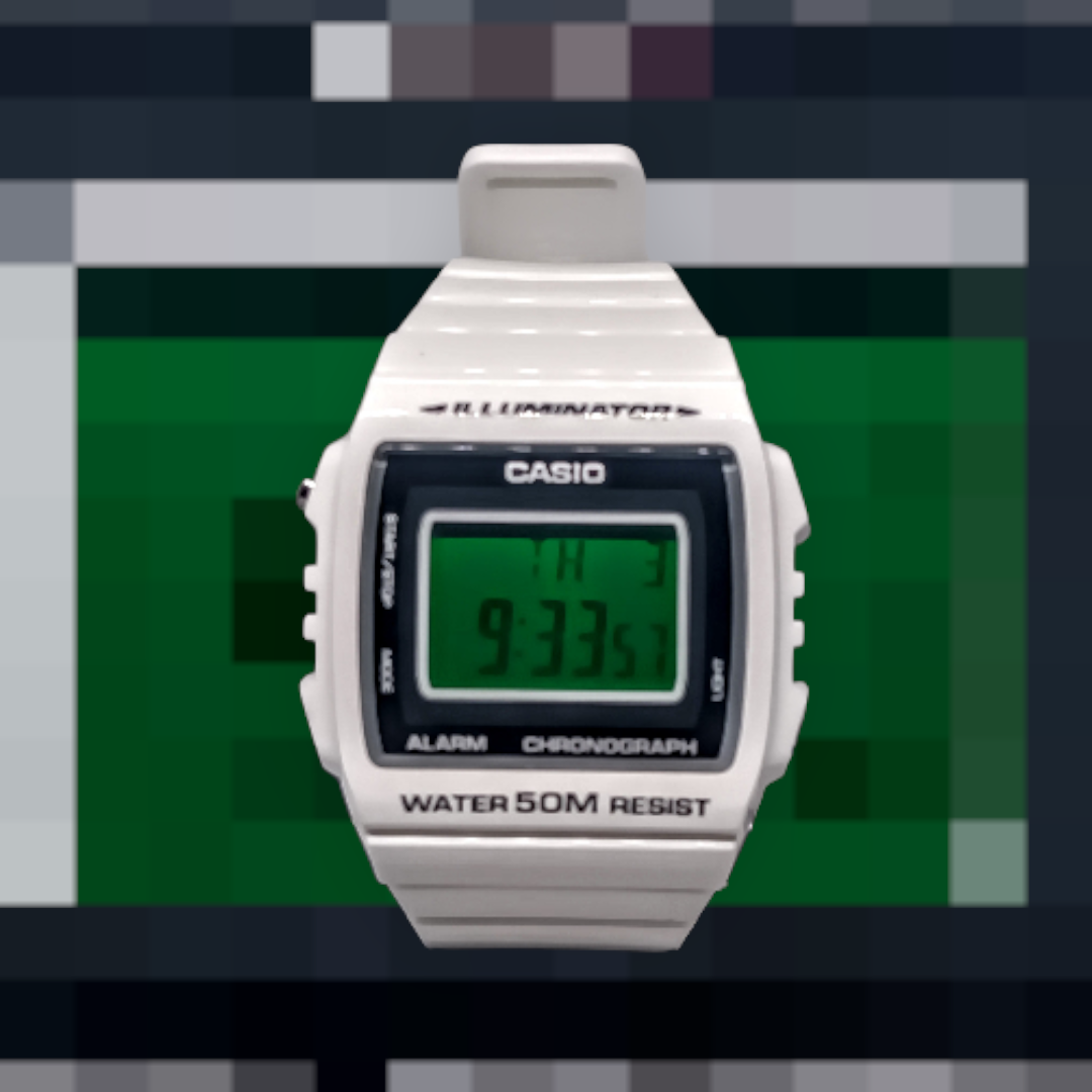 Casio W-215H with Green screen mod