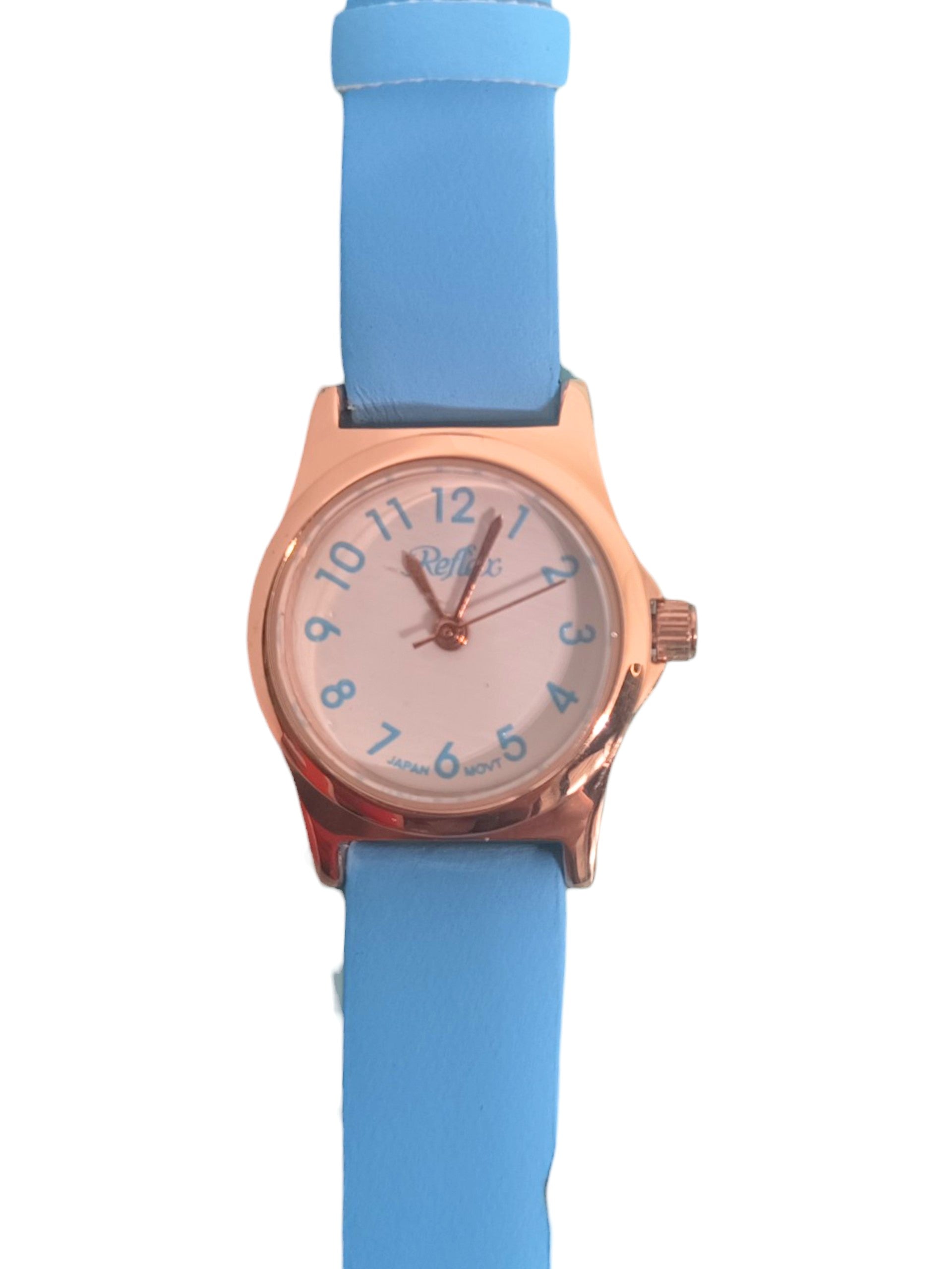 Reflex White Dial Silver Metal Bright Blue Strap Watch 101323LT