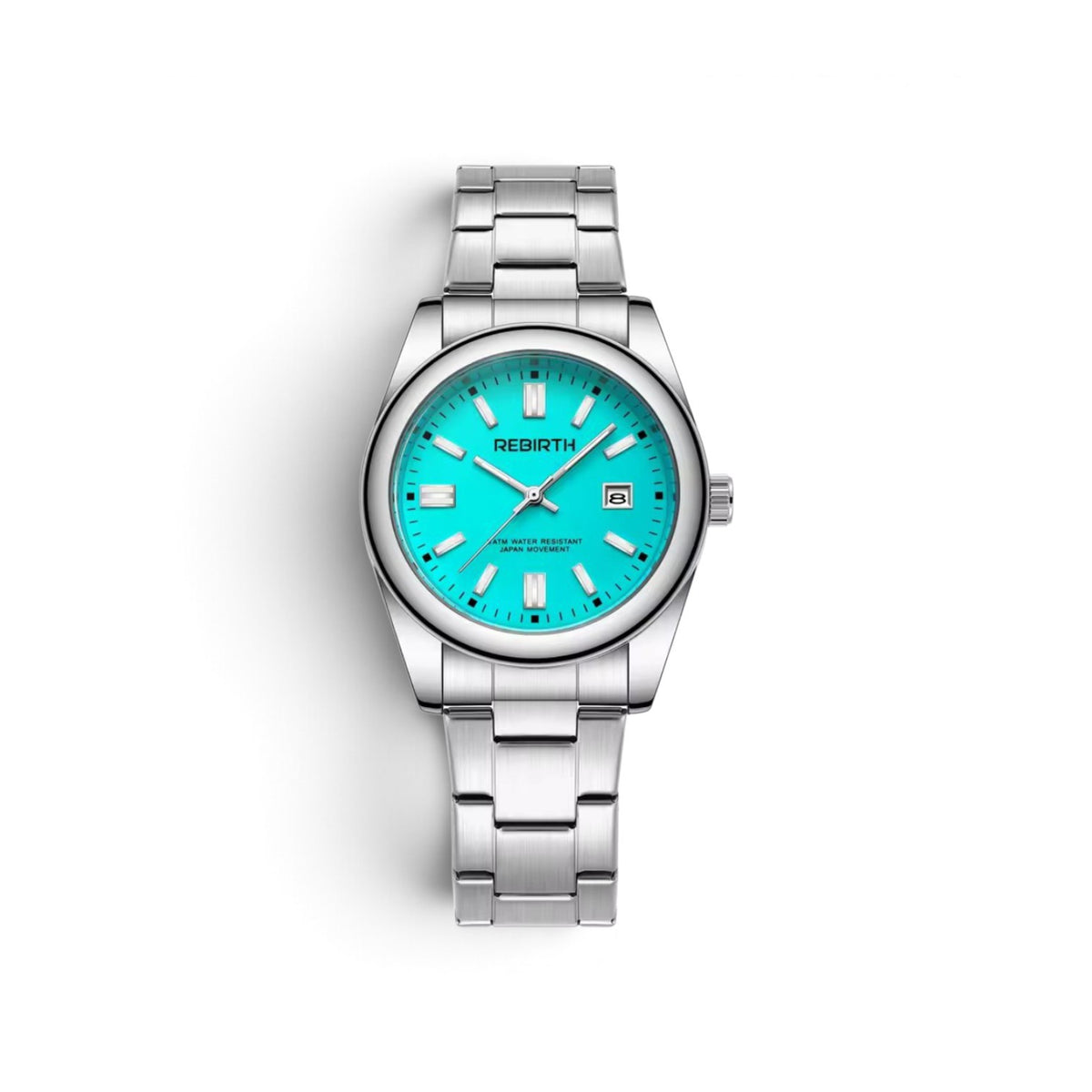 Rebirth date quartz watch teal
