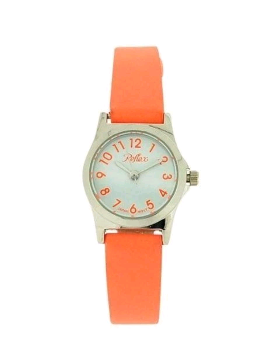 Reflex White Dial Silver Metal Bright orange Strap Watch 101323LT
