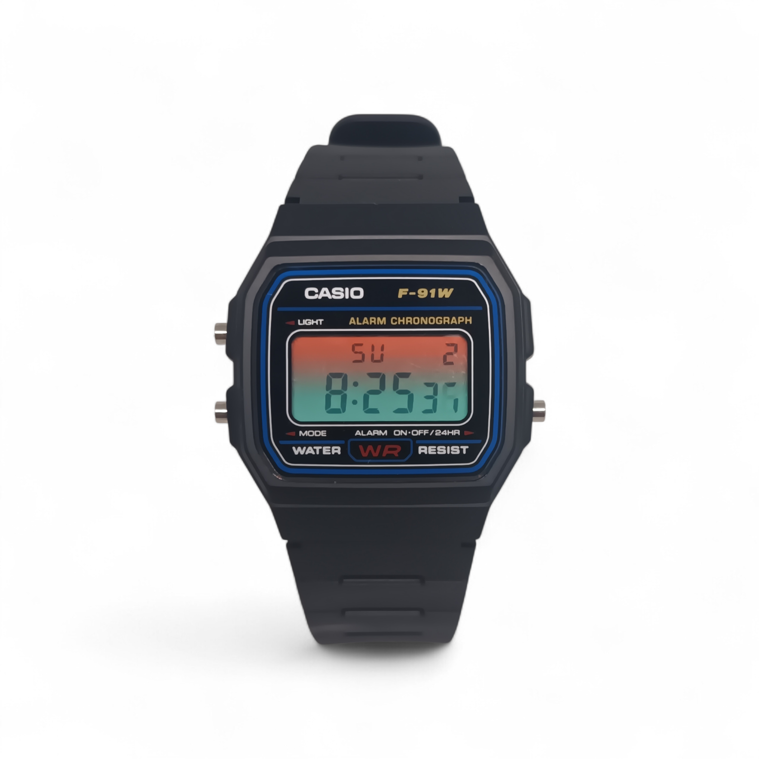 Casio F-91W Red/Blue Ombre Mod