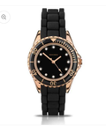Sekonda Ladies Black Dial Rubber Silicon Strap Watch 4743