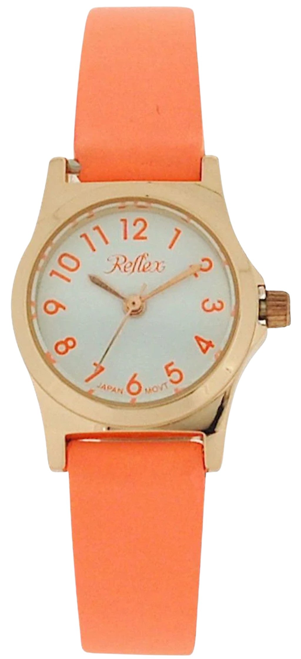 Reflex White Dial Silver Metal Bright orange Strap Watch 101323LT