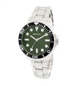 Henley Mens Fashion Round Case Dial with Black Top Ring Silver Plated Bracelet Watch H04002