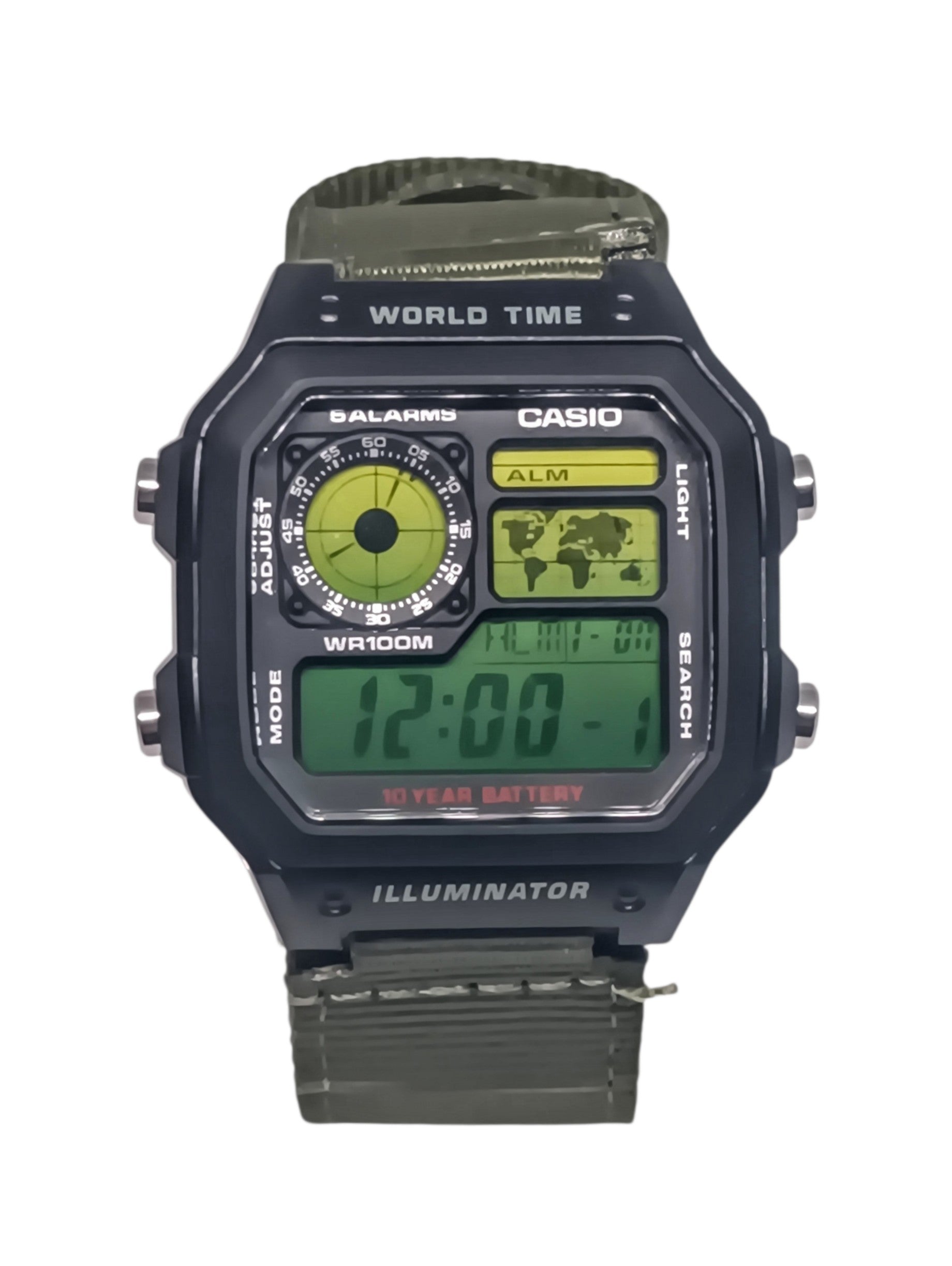 Casio AE-1200 with green mod