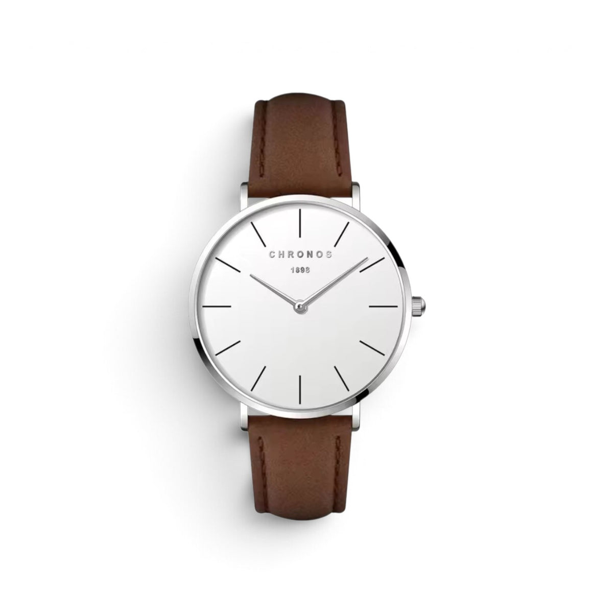 Chronos classic quartz watch brown/silver