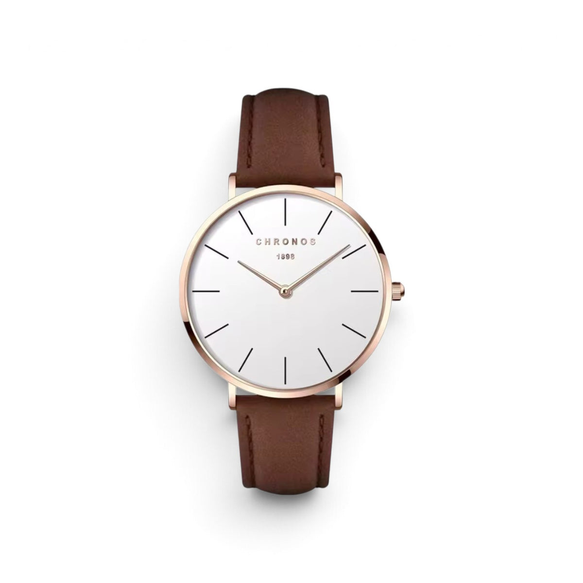 Chronos classic quartz watch brown/gold