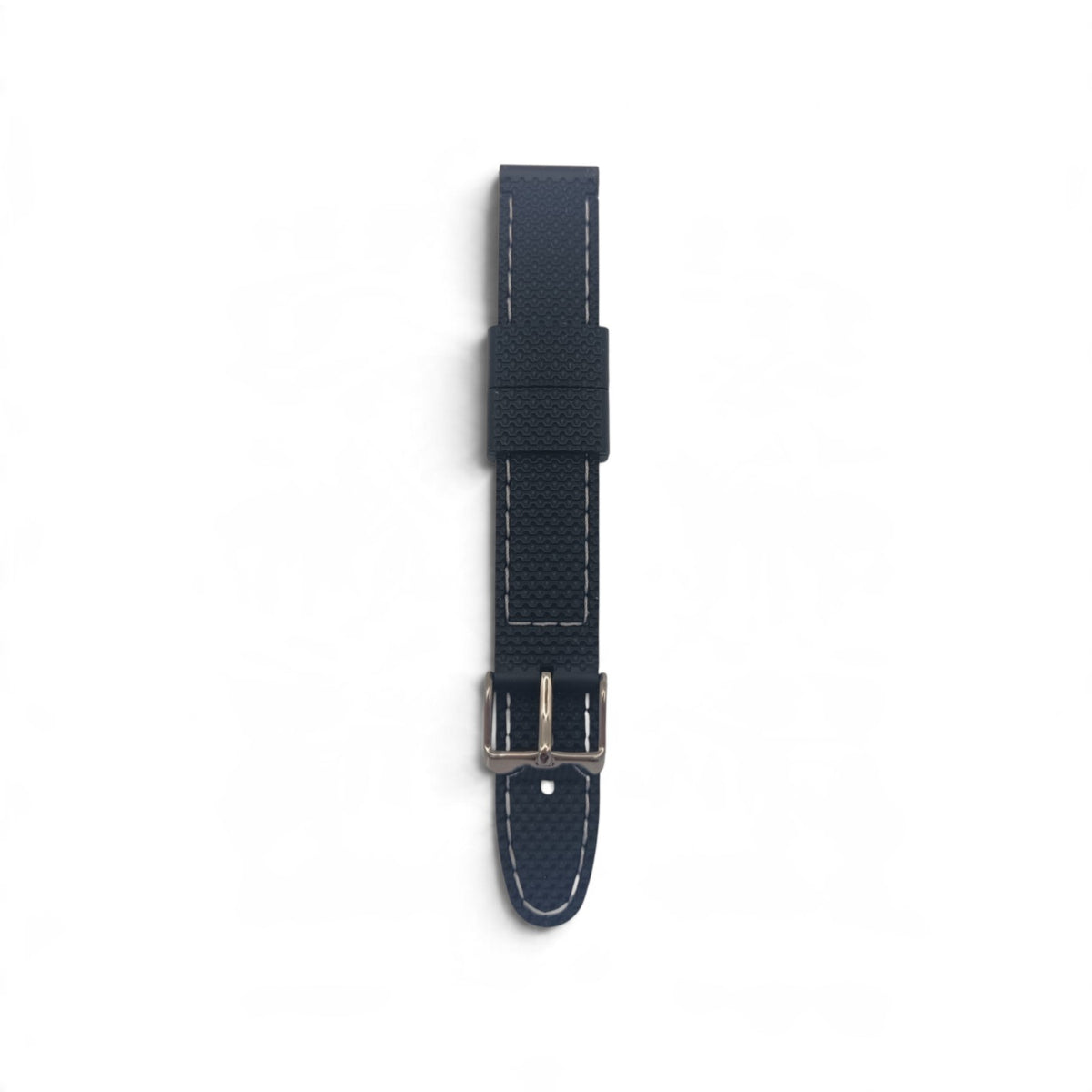 Black rubber watch strap with coloured stitching (pick size and colour)