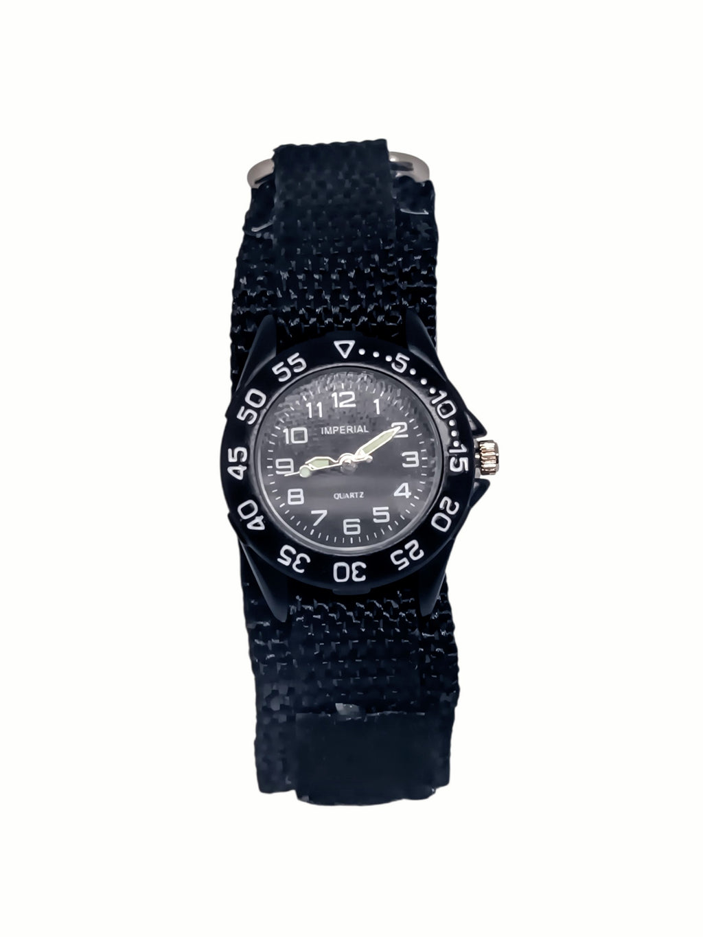 Imperial Kid's Black Mid Dial with Velcro Strap Easy Fasten Watch IMP429W